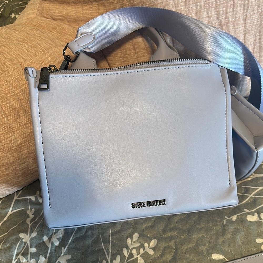 Steve Madden Blue Satchel with Embossed Design - Picture 4 of 8